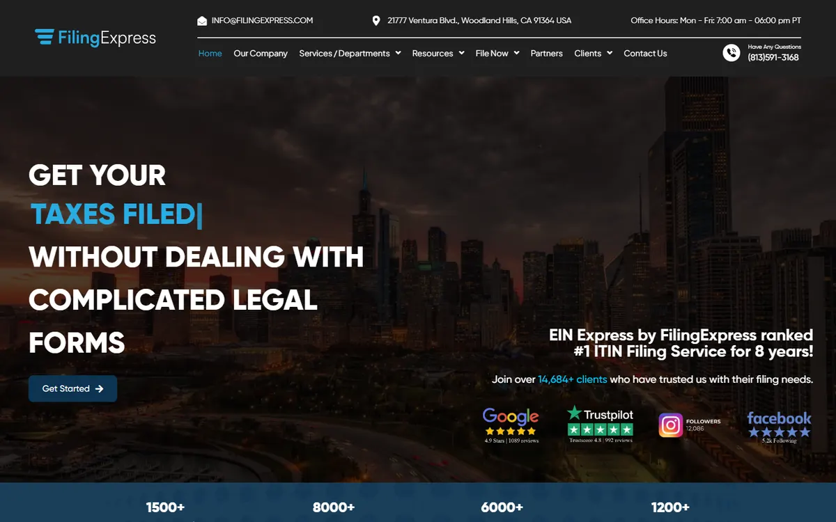 FilingExpress website